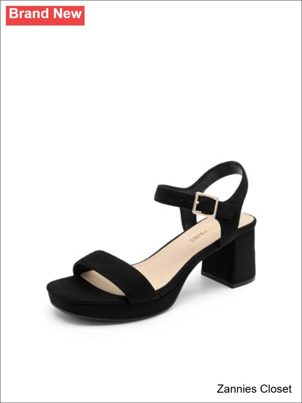 ✨ Block Heel Platform Sandals Faux Suede Ankle Strap Dress Party Y2K Women's